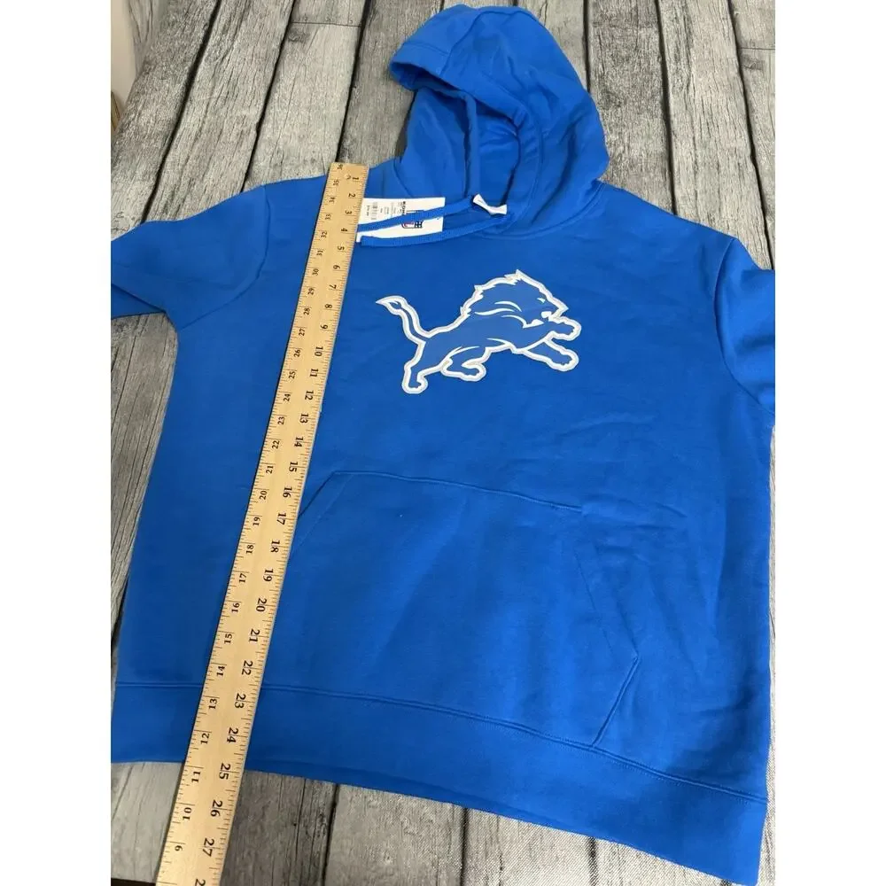 NWT Women's Nike Detroit Lions Club Fleece Hoodie Sweatshirt Large Honolulu Blue
